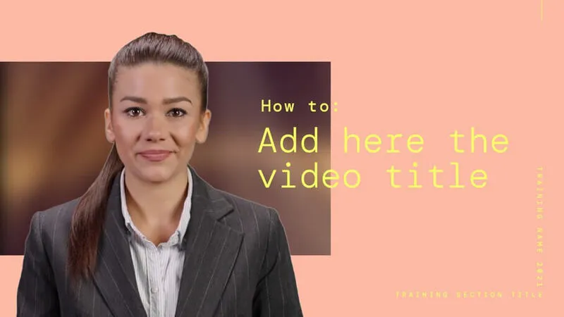 A still from a tutorial video template with an AI avatar