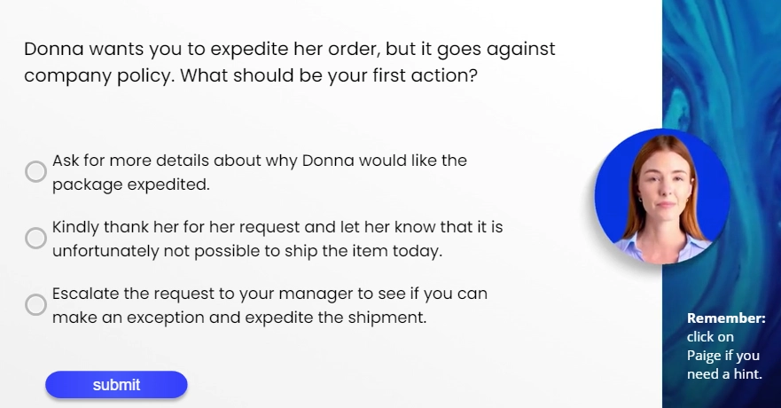 Interactive video quiz preview.