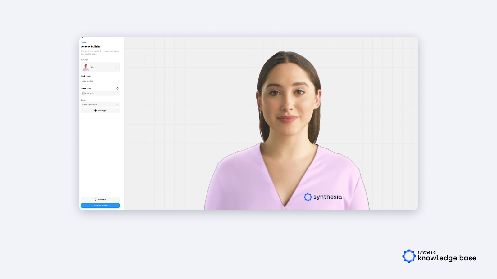 An illustration of how a company logo on a presenter