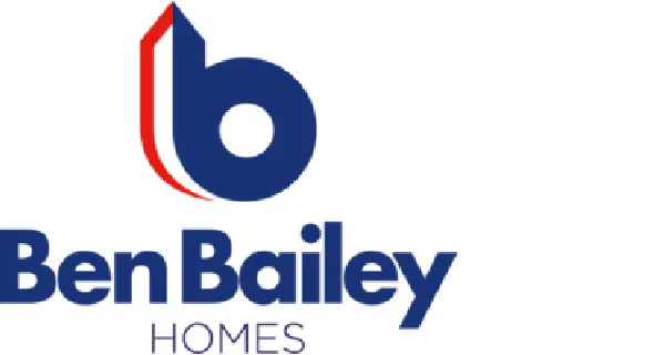Ben Bailey Homes logo with a stylized 'b' and house roof outline in red and blue.