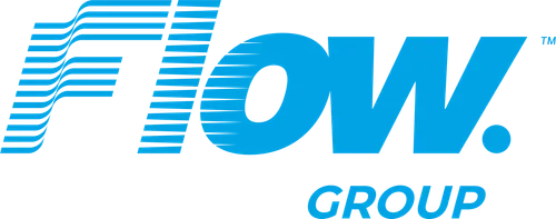 Flow Group brand logo in blue text.