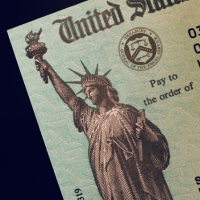 Image of Lady Liberty on a Treasury check