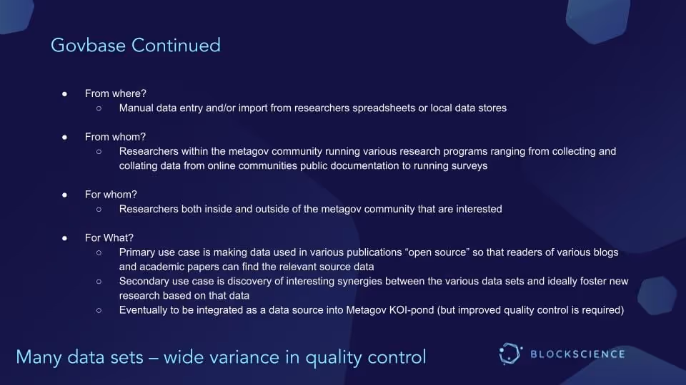 PresentationSlide_Zargham_Architecting Knowledge Organisations Infrastructure: MetaGov GovBase