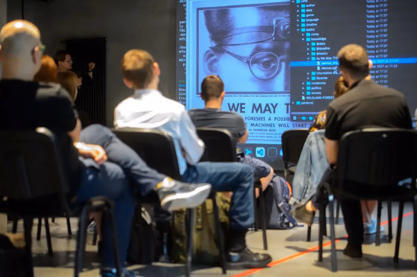 Wildland’s Chief Architect Joanna Rutkowska presenting a data forest during a Wildland Meetup in Warsaw