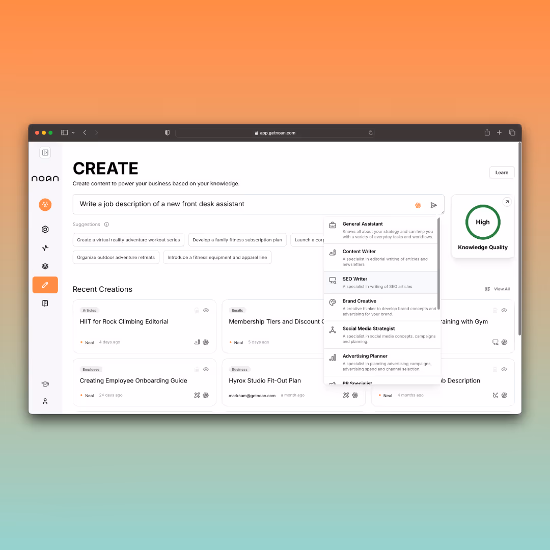 Create mode dashboard