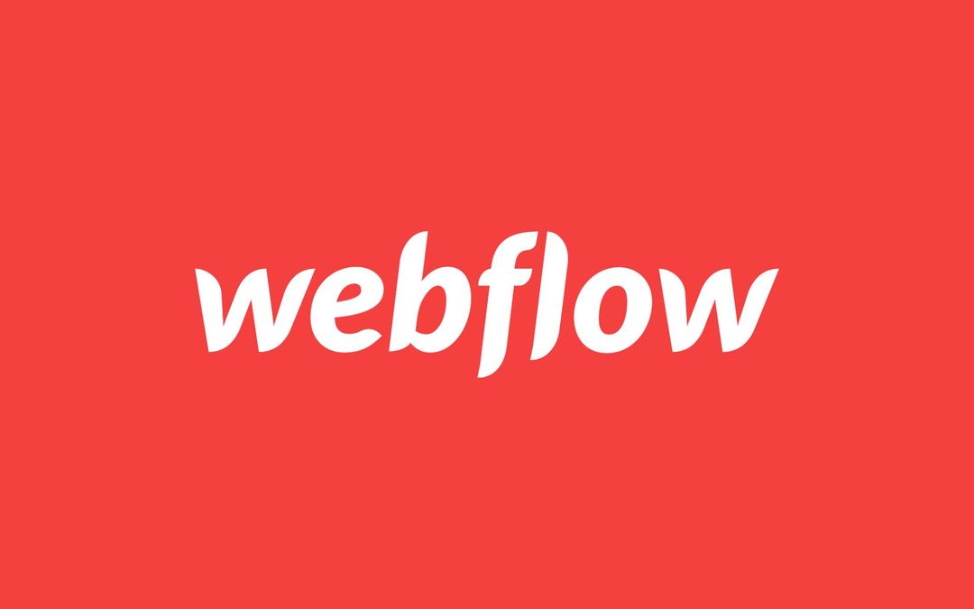 Webflow Logo on a red background