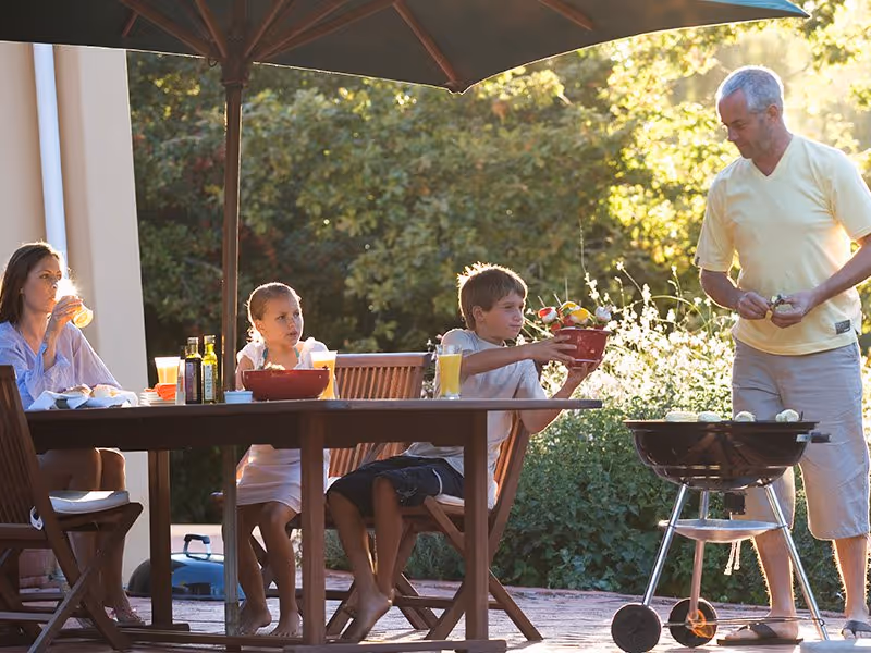 family having a barbeque