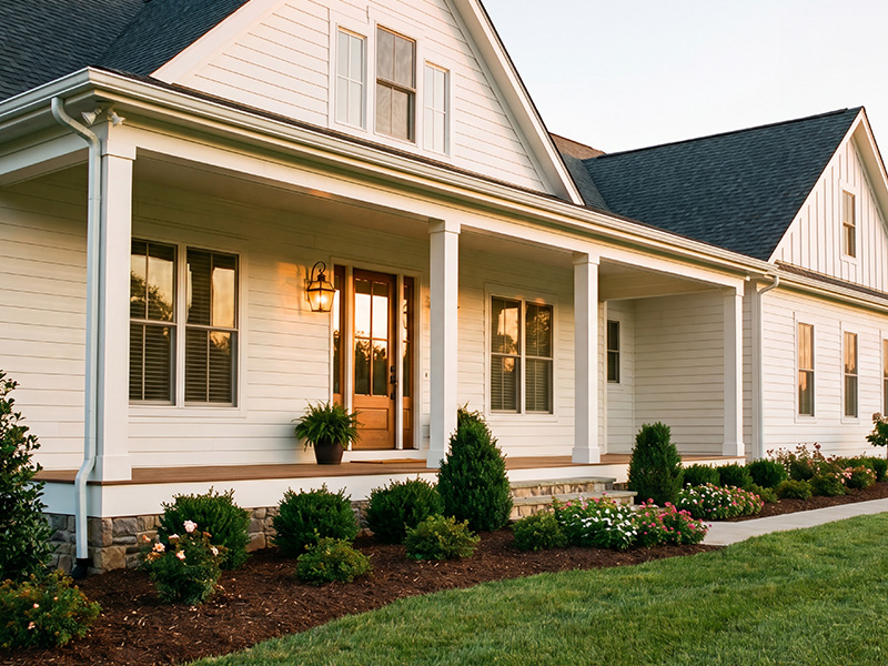 pretty home and clean lawn