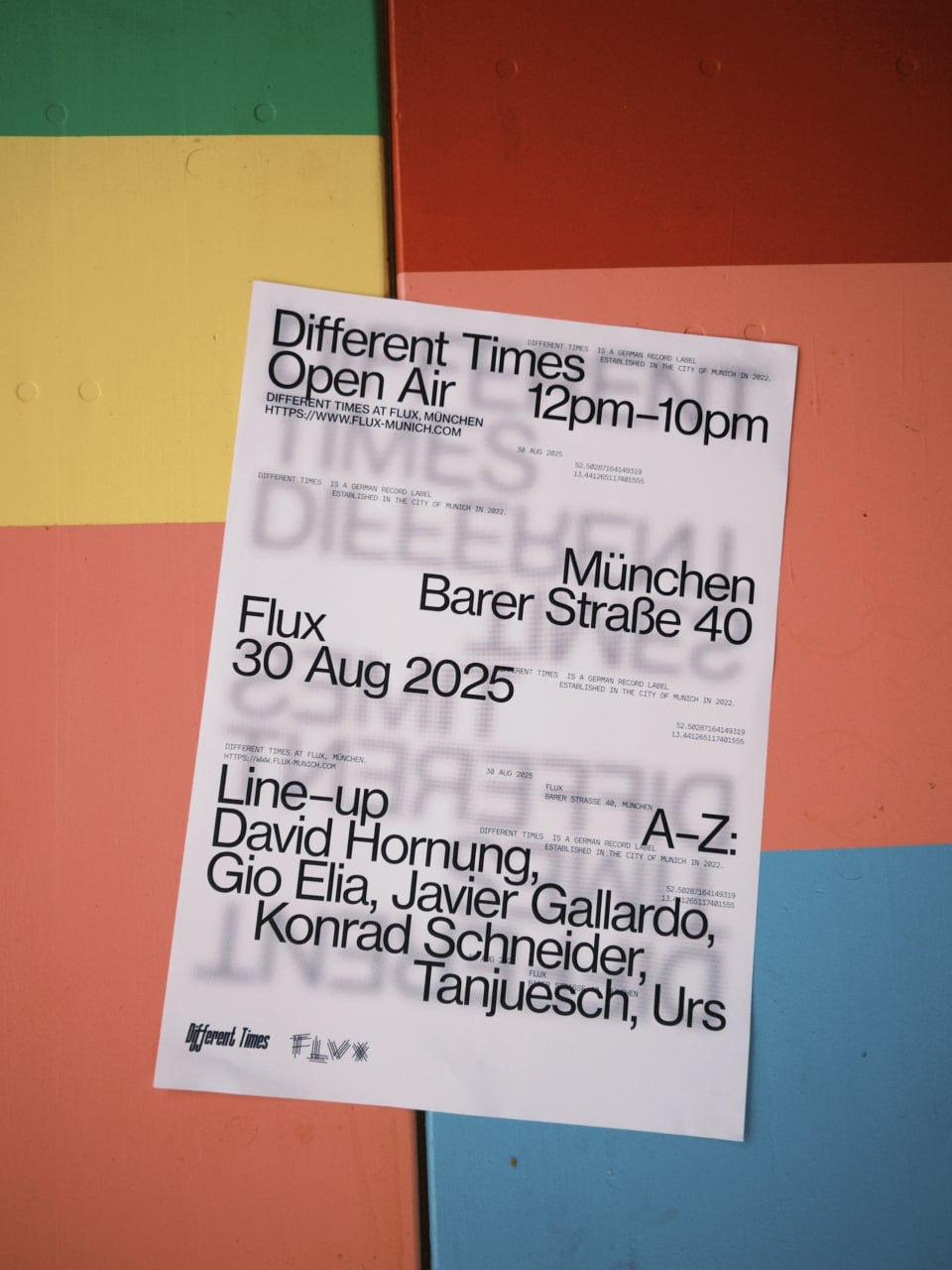 Different Times at FLUX