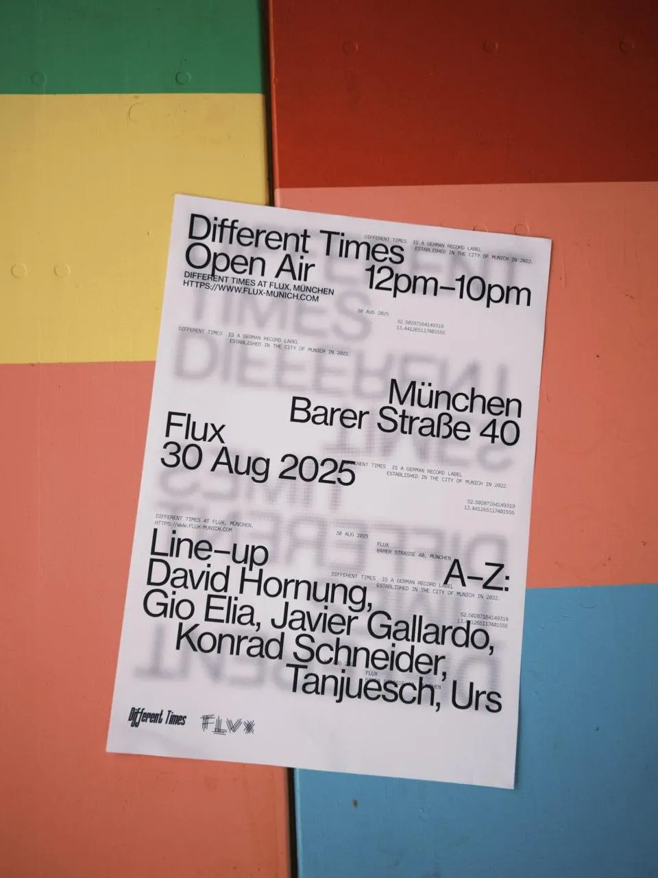 Different Times at FLUX