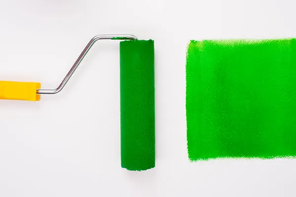 Roller with paint
