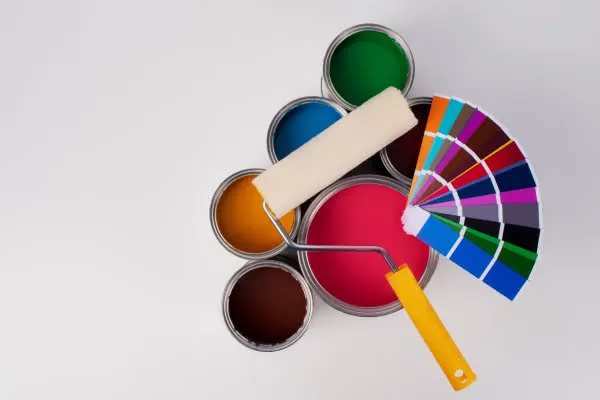 Roller with paint
