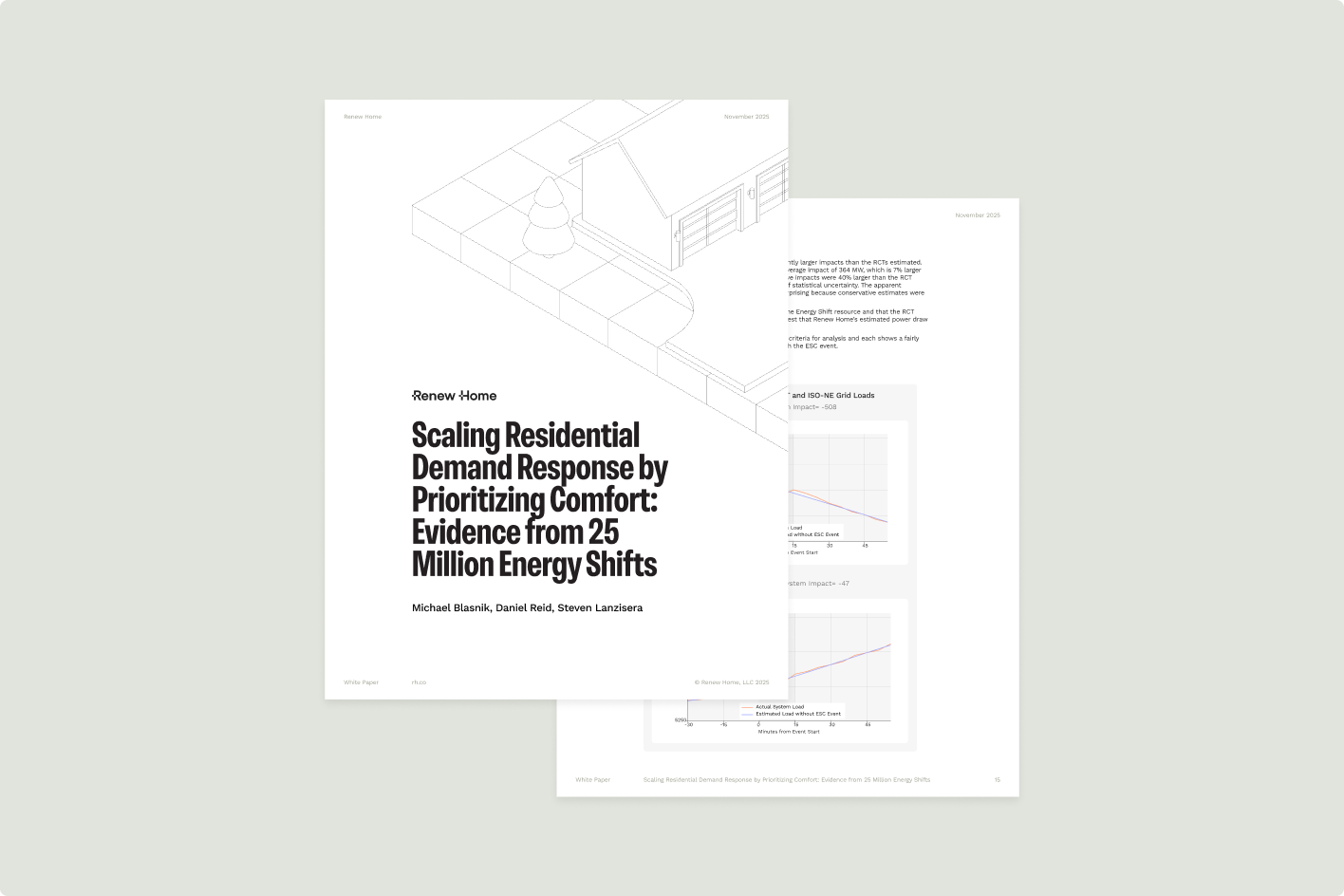Cover preview image of Renew Home’s latest technical white paper titled Scaling Residential Demand Response by Prioritizing Comfort: Evidence from 25 Million Energy Shifts.