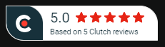 Clutch 5 star reviews logo