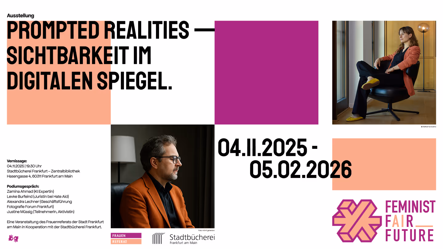 Plakat zur Ausstellung: Prompted Realities, 04.11.2025-05.02.2026