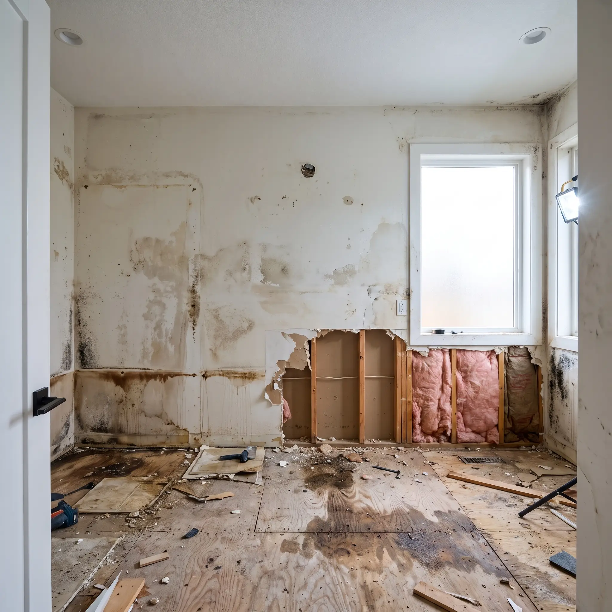 Utah County home interior with water damage before Utah Pros restoration