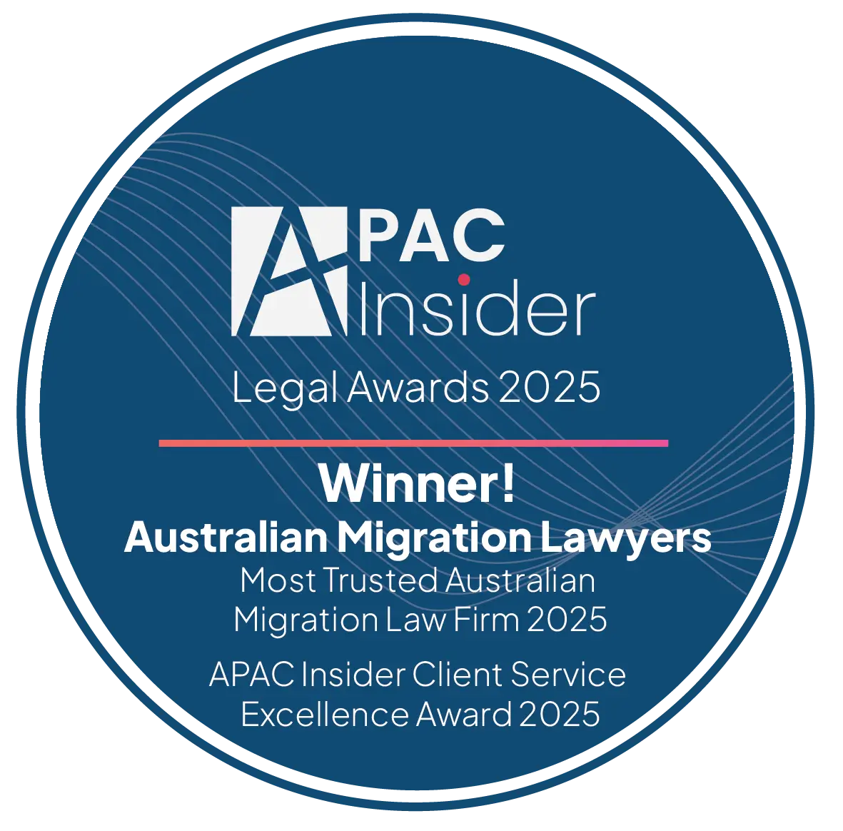 Winner of most trusted Australian Migration Law Firm 2023-2025