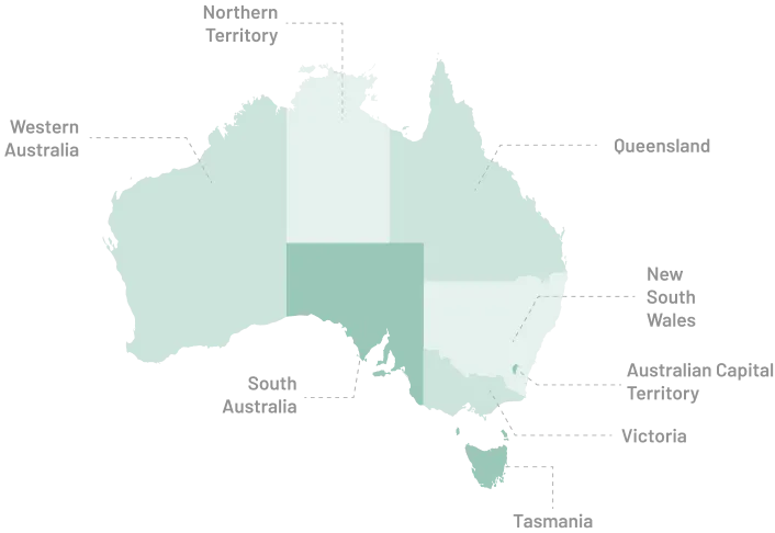 map of Australia
