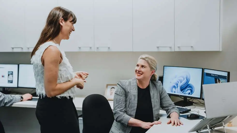 Two woman meeting in office