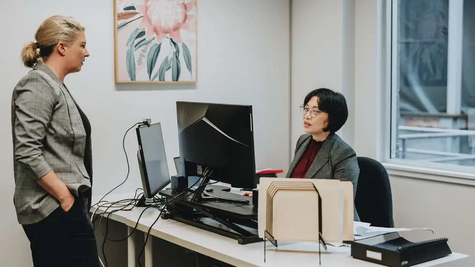 Two woman meeting in office