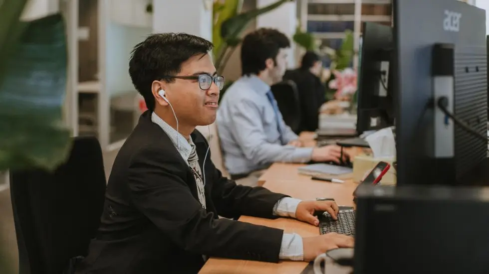 Man working on computer