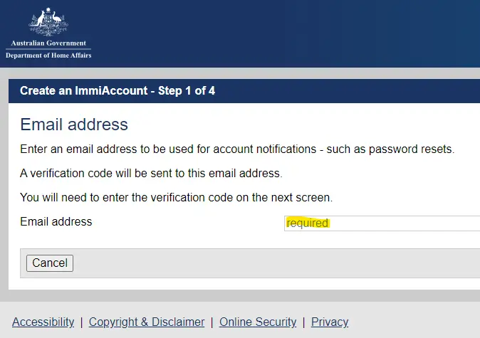 Creare un immiaccount passo -1