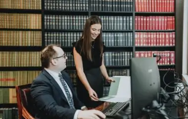 Woman working on computer