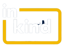 inKind logo with white lowercase text enclosed in a gold rounded rectangle.