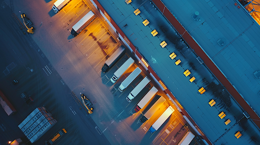 aerial image of warehouse facility
