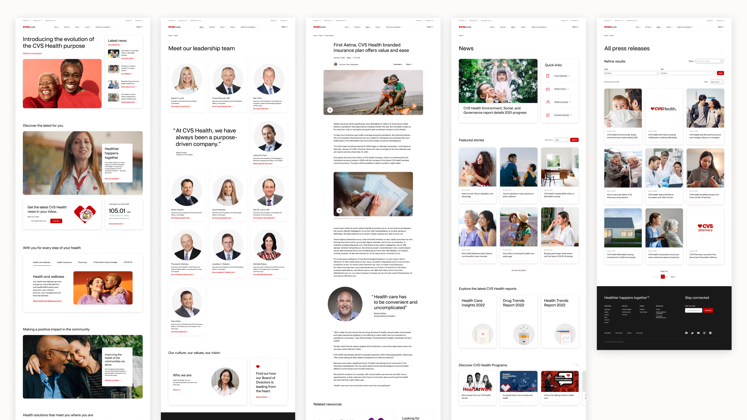 Collection of pages from our project. Ranging from the homepage to the about page. 