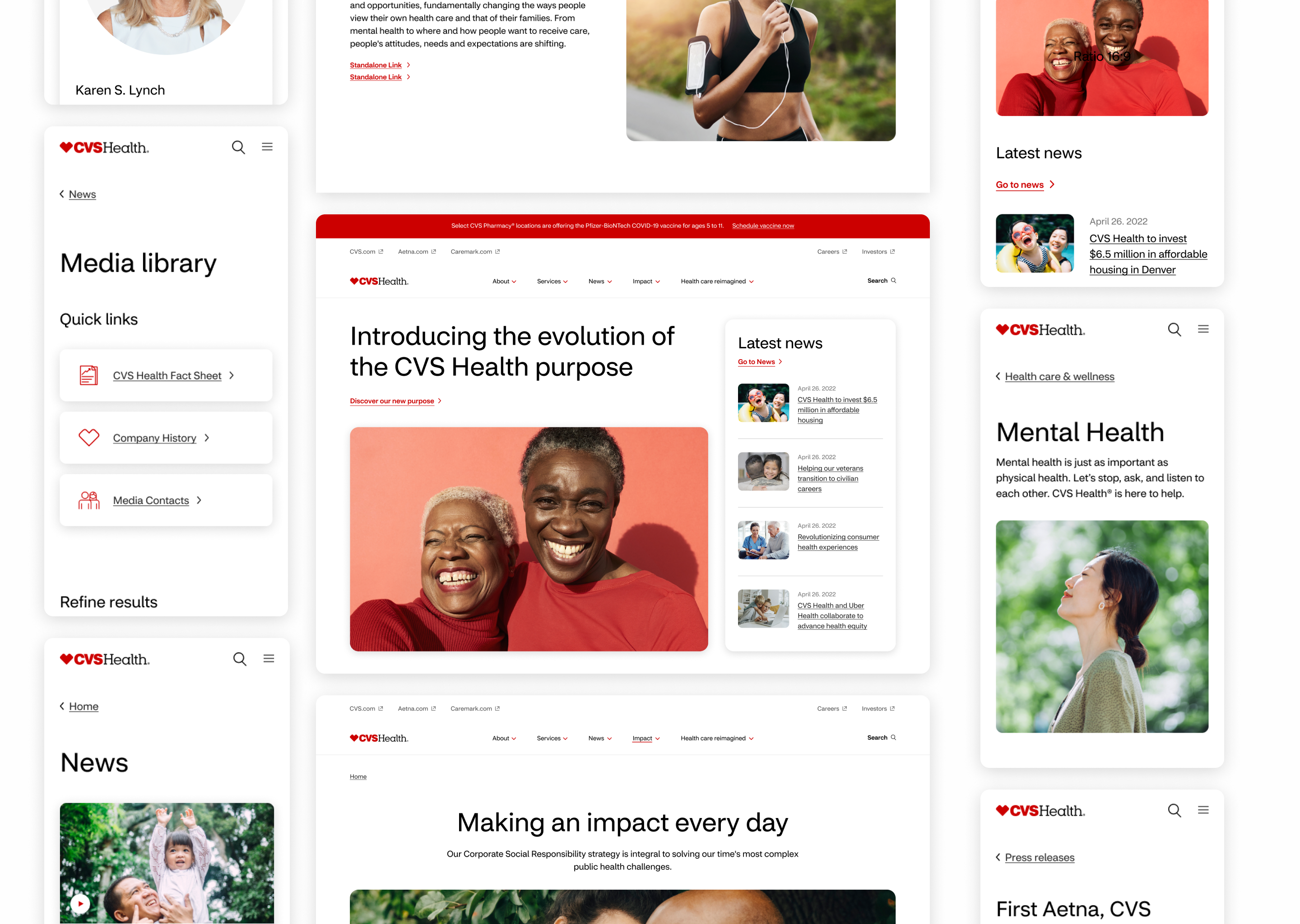 Collection of screens from our project