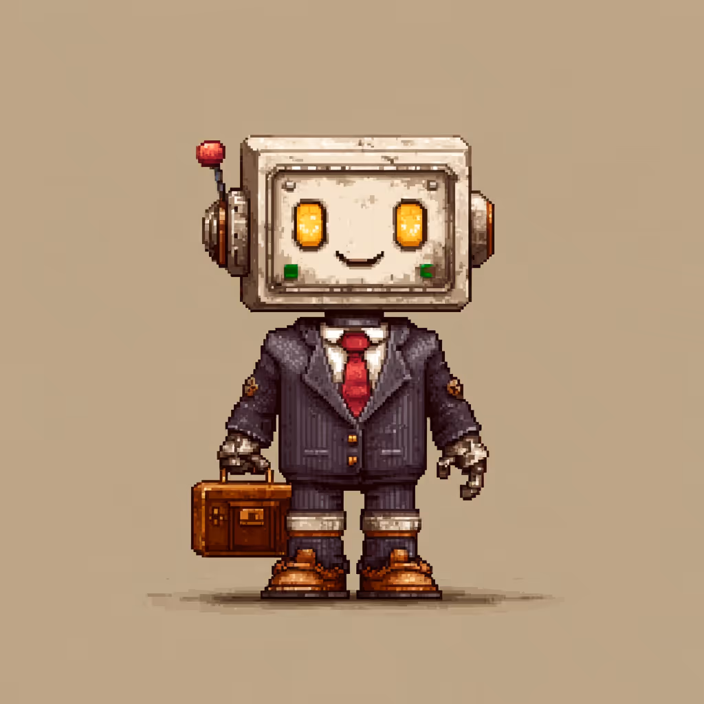 An AI business partner with a briefcase.