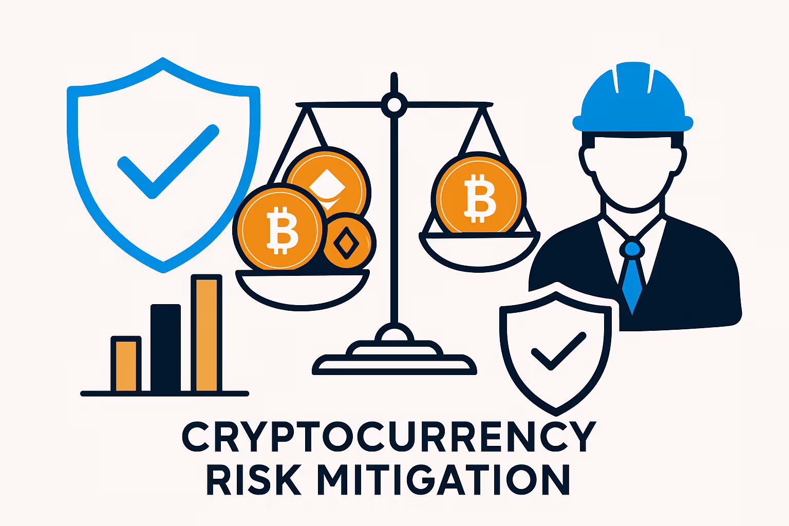 Cryptocurrency risk mitigation strategies with security elements.