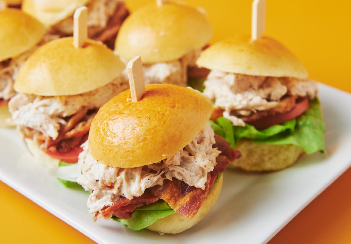 Roasted turkey and caramelized apple sliders