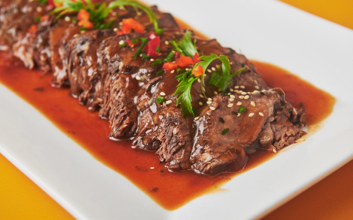 Smoky soy sliced brisket
