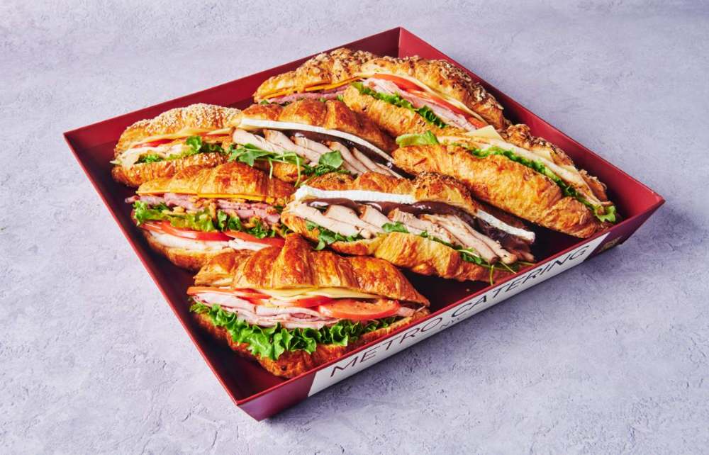 Assorted sandwiches on croissants