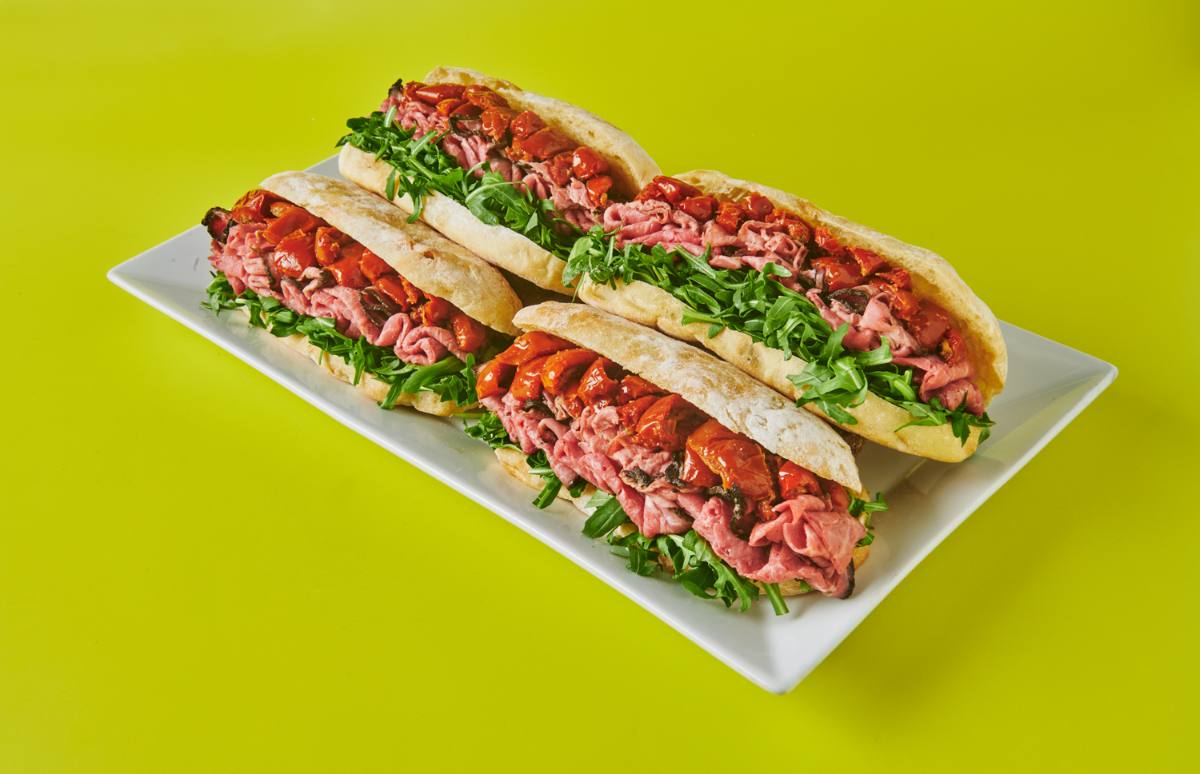 Party hero sandwich sliced for sharing