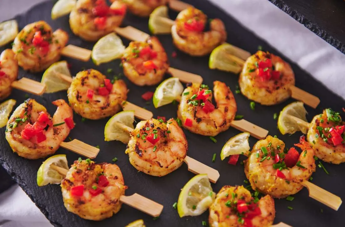 Grilled shrimp skewers