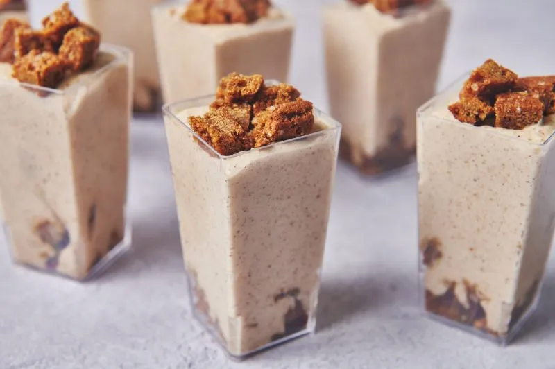 Gingerbread holiday mousse shooters
