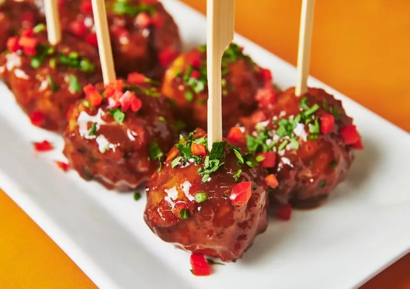 Malt glazed turkey meatballs