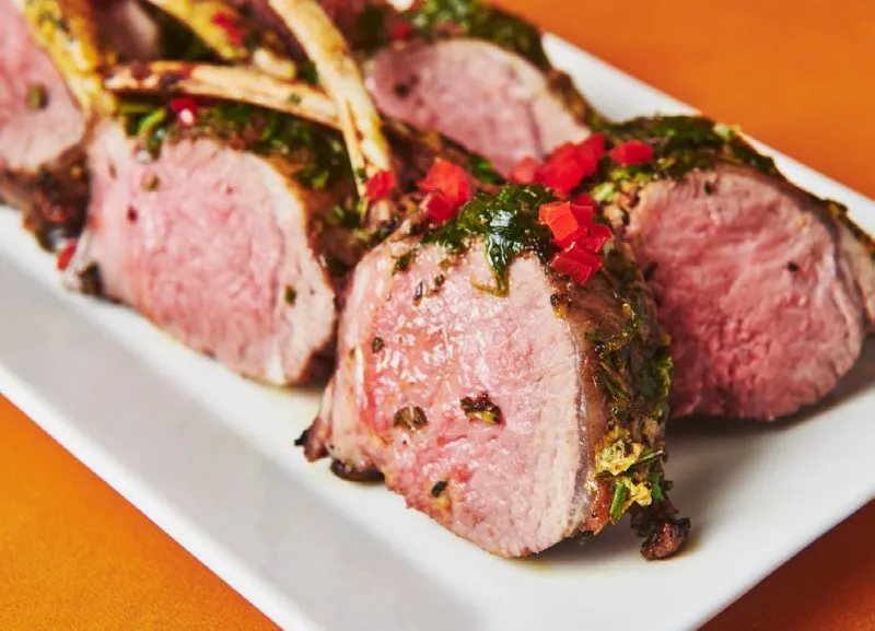 Winter herb lamb chops