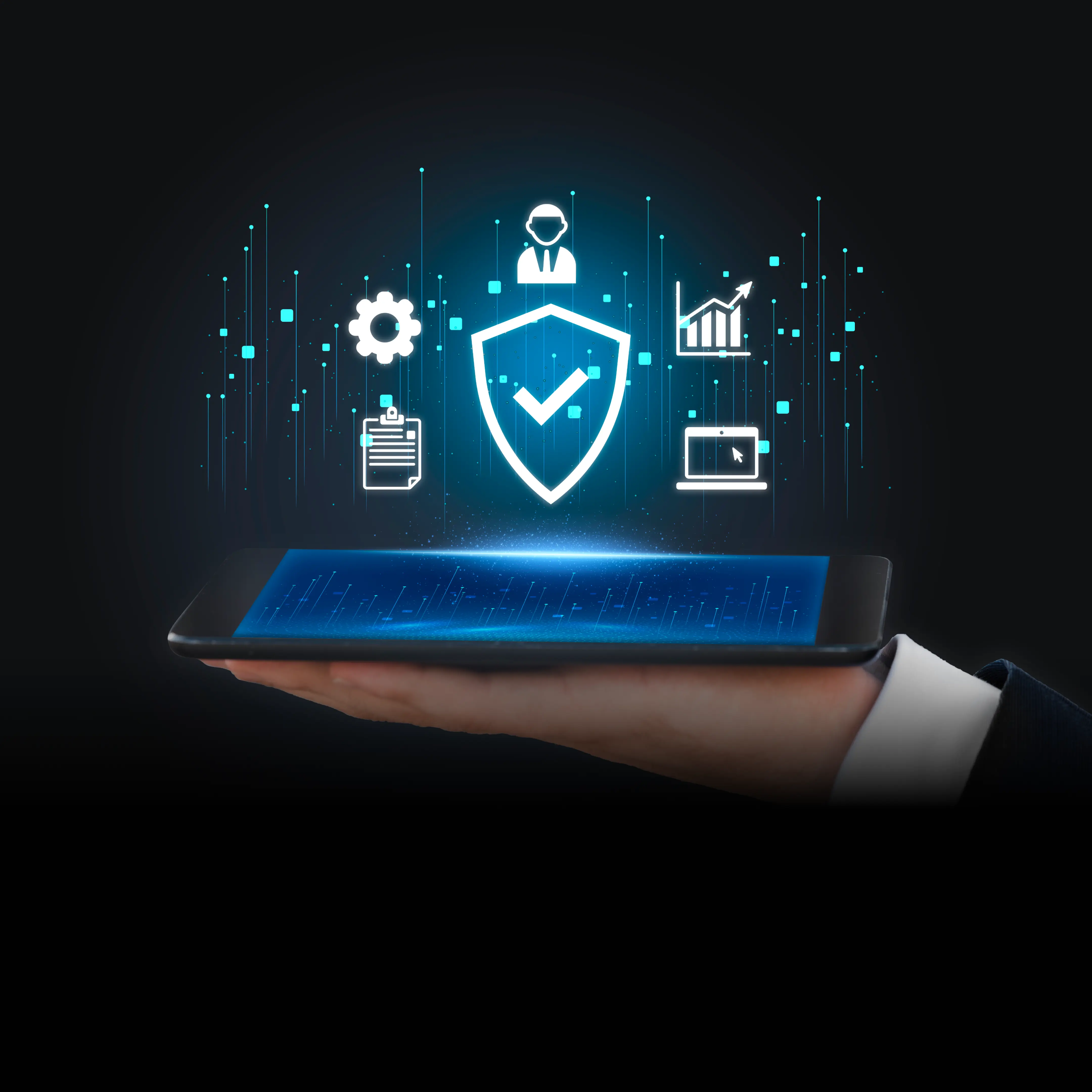 Person reviewing and comparing multiple printed versions of a software agreement to identify changes
