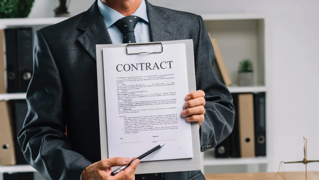 egal checklist being reviewed by a business executive after contract breach