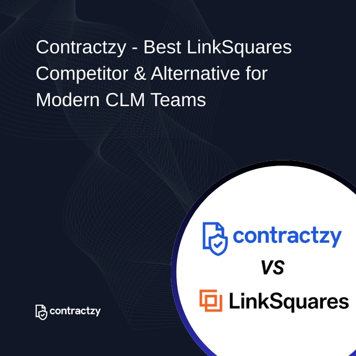 Contractzy vs LinkSquares CLM comparison highlighting usability, AI capabilities, implementation speed, and pricing