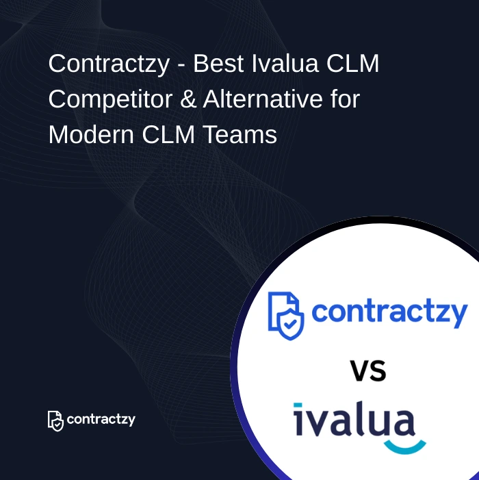 Contractzy vs Ivalua CLM comparison showing streamlined workflows and AI-powered contract management