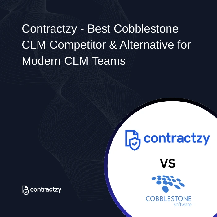 Contractzy vs CobbleStone CLM comparison highlighting faster implementation and ready-to-use AI automation