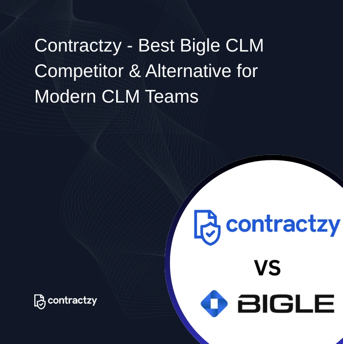 Contractzy vs Biglelegal CLM comparison highlighting document automation platform versus AI-driven contract lifecycle management