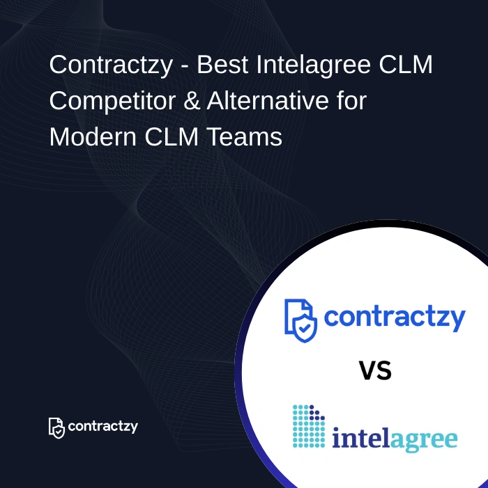 Contractzy vs IntelAgree CLM comparison showing generative AI contract platform versus practical AI-driven lifecycle management