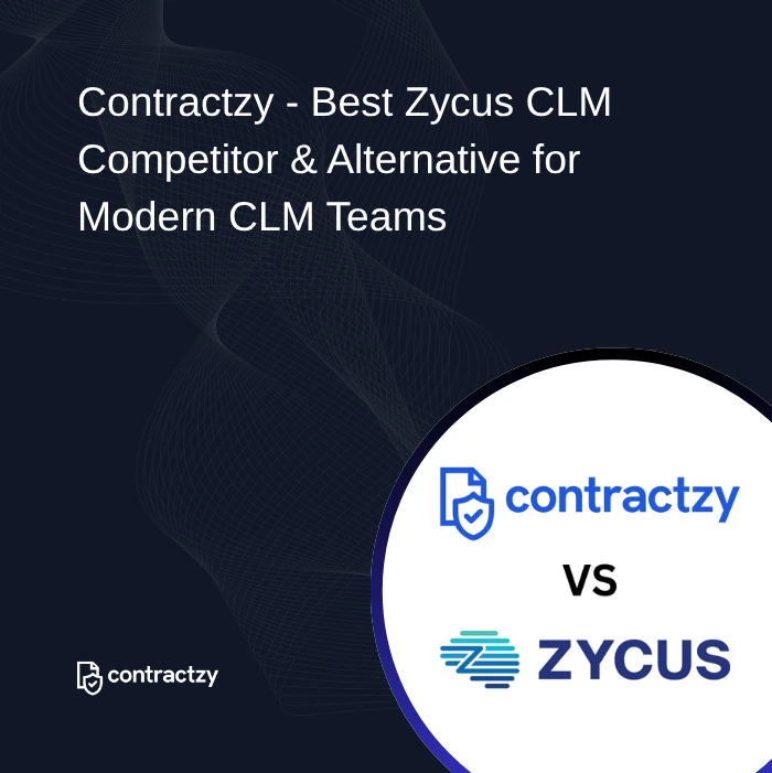 Contractzy vs Zycus CLM comparison showing AI risk analysis, smart templates, and faster contract lifecycle management without procurement dependency