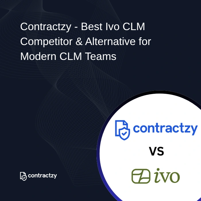 Ivo vs Contractzy comparison showing AI contract review versus full lifecycle contract management platform